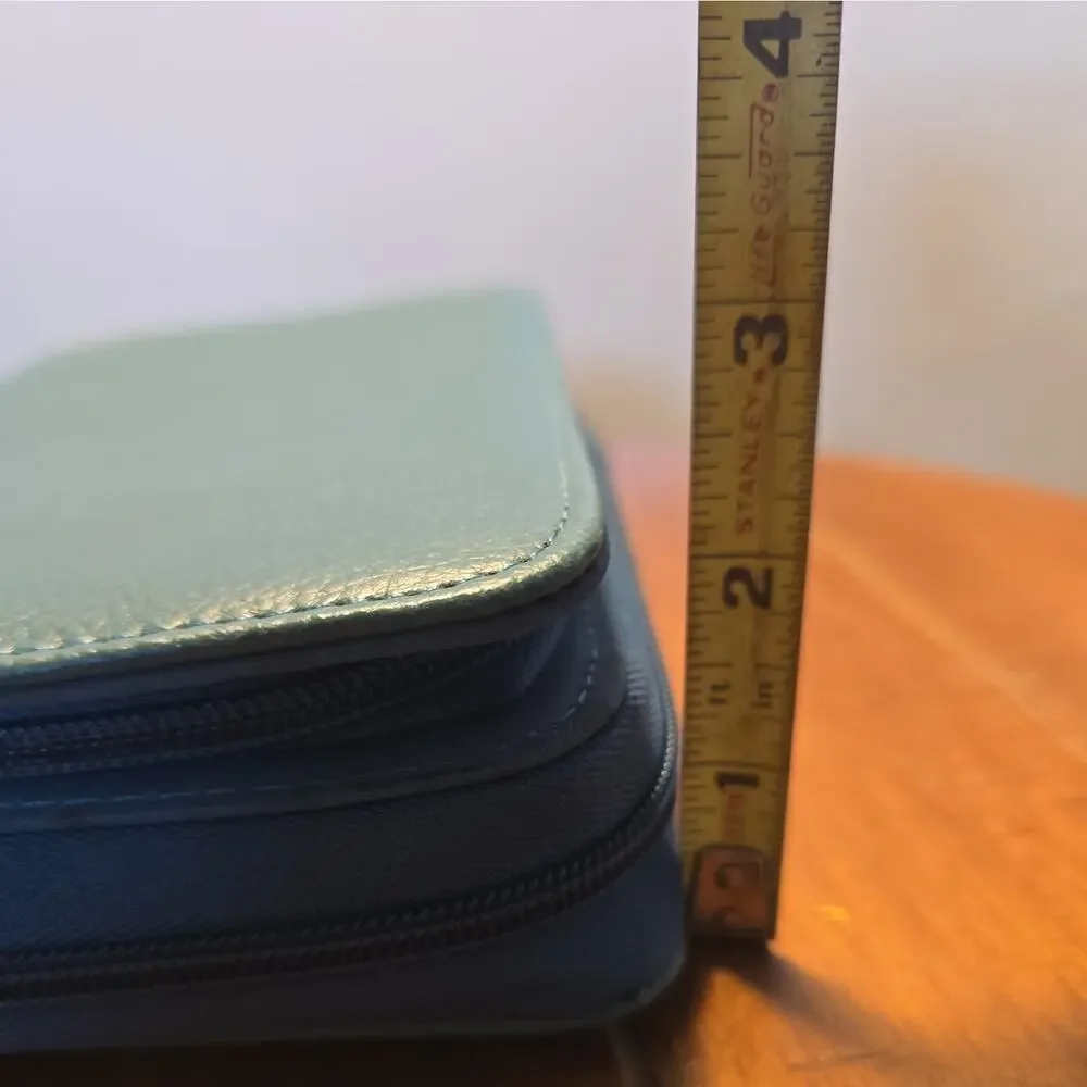Mundi Mundex Daily Planner Organizer with Card Slots leather like teal accordion
